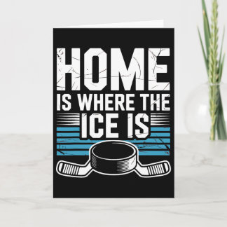 Zu Hause ist dort, wo das Eis ist Retro-Hockeylieb Karte
