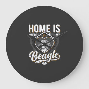 Zu Hause ist dort, wo mein Beagle ist_1 Große Wanduhr