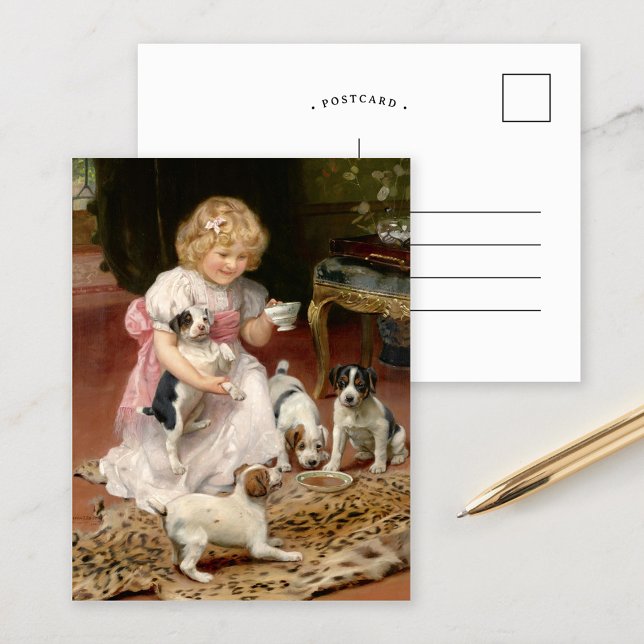 Zu heiß | Arthur John Elsley Postkarte (Von Creator hochgeladen)