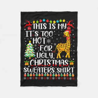 Zu heiß für hässliche Weihnachtspullover Giraffenl Fleecedecke