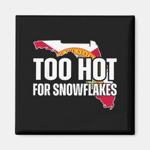 Zu heiß für Schneeflocken Florida Flagge Karte Sta Magnet