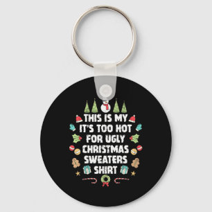 Zu heiße Weihnachten Sweaters Funny Xmas Men Wom Schlüsselanhänger
