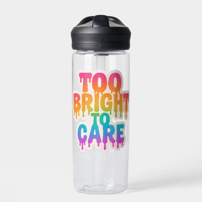 Zu hell zur Pflege - Typografie des Neon-Tropfens  Trinkflasche (Vorderseite)