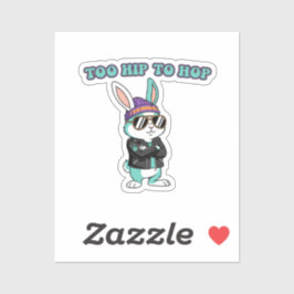 Zu hip zum Hopsen Lustiger cooler Hase mit Sonnenb Aufkleber