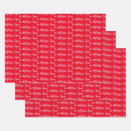 Zu Ihrem Namen Moderne Handschrift rot Geschenkpapier Set
