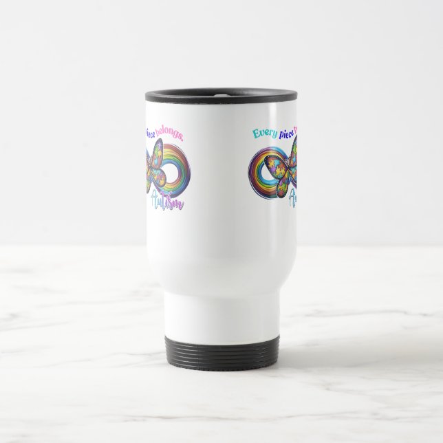 Zu jeder Seite gehören - Autismus Puzzle Tasse (Mittel)