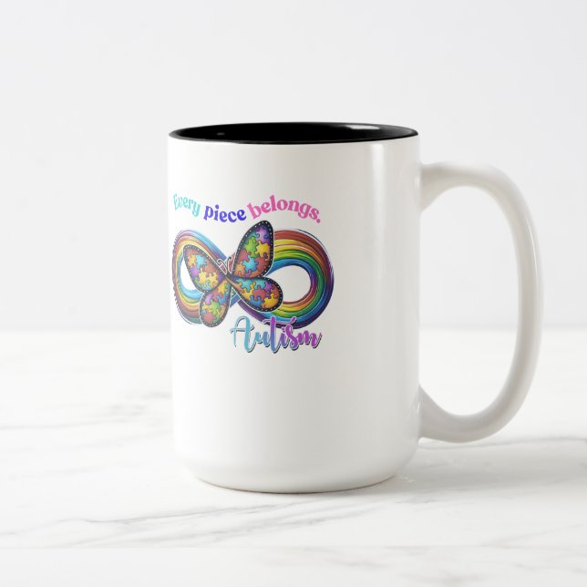 Zu jeder Seite gehören - Autismus Puzzle Tasse (Rechts)