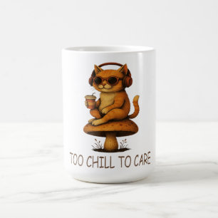 Zu kalt für Pflege - Lo-Fi Katze im Pilz Kaffeetasse