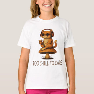 Zu kalt für Pflege - Lo-Fi Katze im Pilz T-Shirt