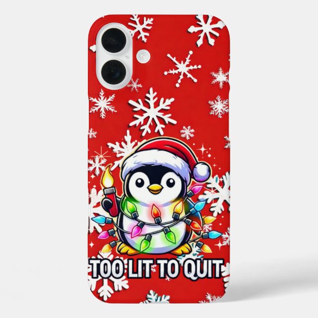 Zu lange, um den Weihnachtspenguin zu beenden iPhone 16 Plus Hülle (Rückseite)