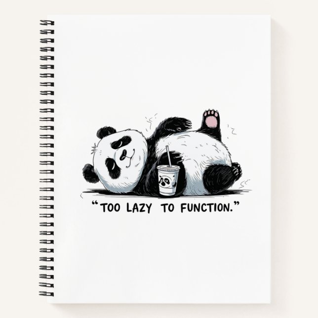 Zu lazy to function - Lazy Panda Notizbuch (Vorderseite)