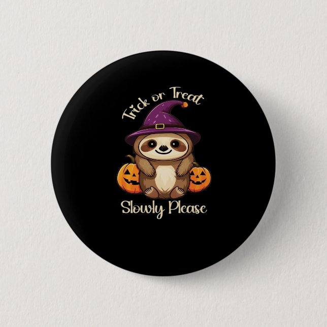 Zu lazy, um Beängstigend Niedliches Halloween Clas Button (Vorderseite)