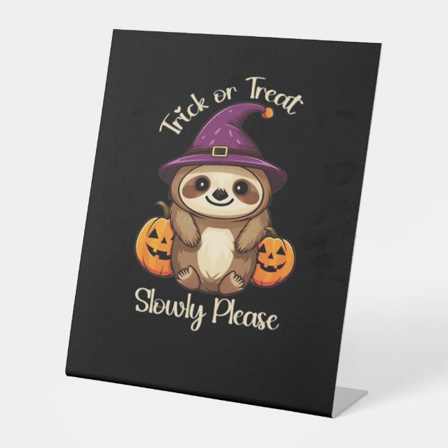 Zu lazy, um Beängstigend Niedliches Halloween Clas Sockelschild (Vorderseite)