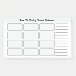 Zu Liste organisiertes Büro-Monogramm tun Post-it Klebezettel