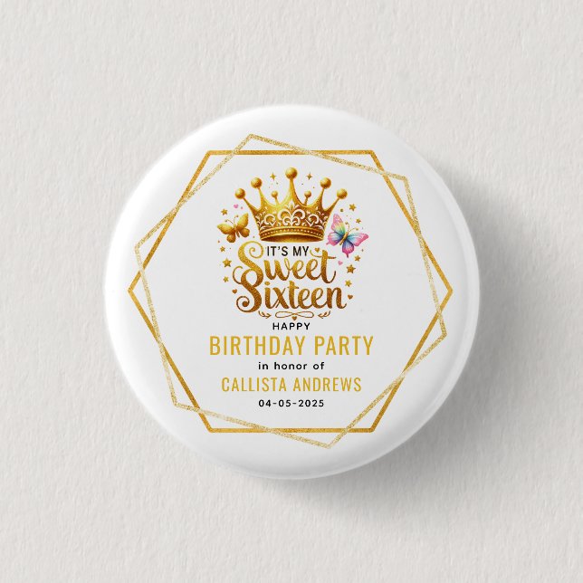 zu meinem 16. 16 . Geburtstag Button (Vorderseite)