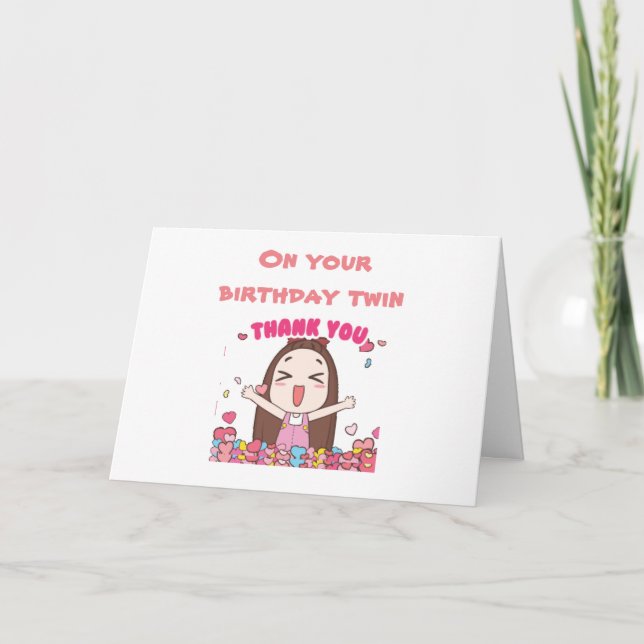 ZU MEINEM "ÄLTEREN TWIN" AM GEBURTSTAG KARTE (Vorderseite)