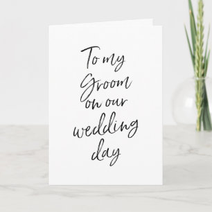 Zu meinem Bräutigam auf unserer Hochzeit Stilvol Karte