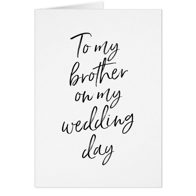 Zu meinem Bruder auf meiner Hochzeit | Hand (Vorne)