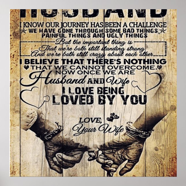 zu meinem Ehemann anwesend | Niedliche Zitate | Poster (Vorne)