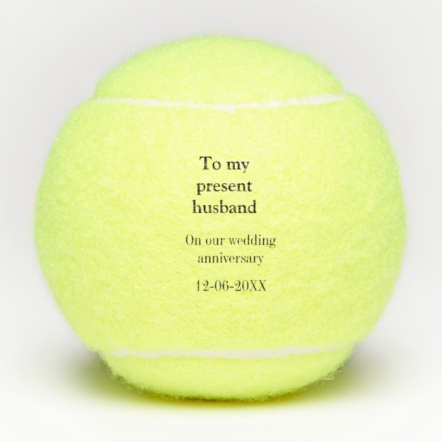 Zu meinem Ehemann Hochzeitsjubiläum Name Datum hin Tennisbälle (Vorderseite)
