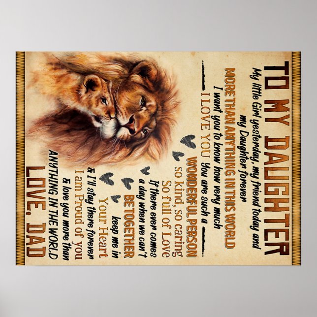 zu meinem Familiengeschenk meiner Tochter Löwe, To Poster (Vorne)