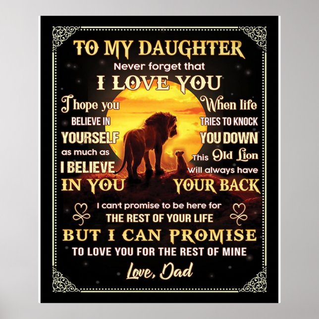 zu meinem Familiengeschenk meiner Tochter Löwe, To Poster (Vorne)