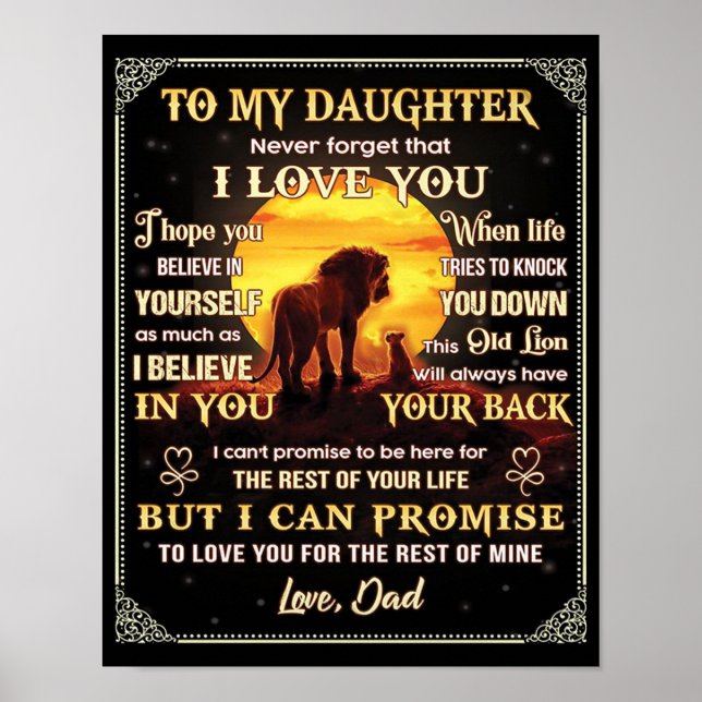 zu meinem Familiengeschenk meiner Tochter Löwe, To Poster (Vorne)