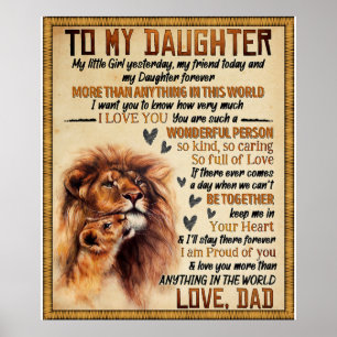 zu meinem Familiengeschenk meiner Tochter Löwe, To Poster