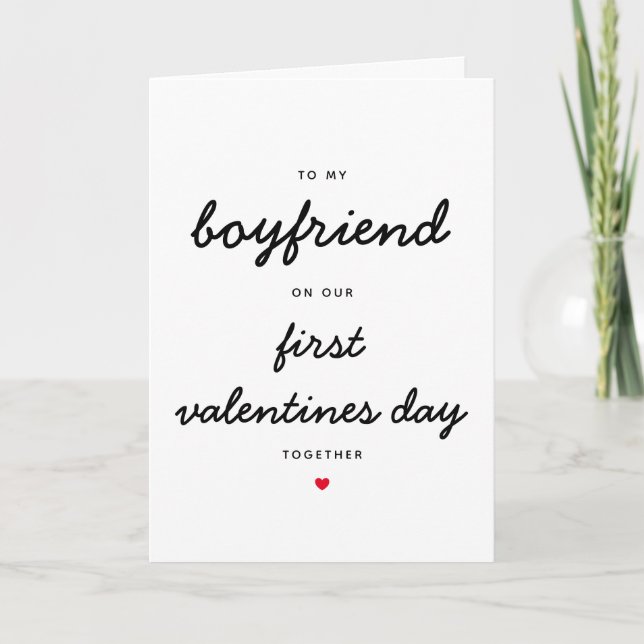 Zu meinem Freund auf unseren ersten Valentinen zus Karte (Vorderseite)