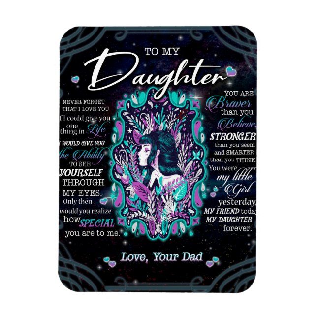 zu meinem Geschenk, Brief an Tochter vom Vater Magnet (Vertikal)