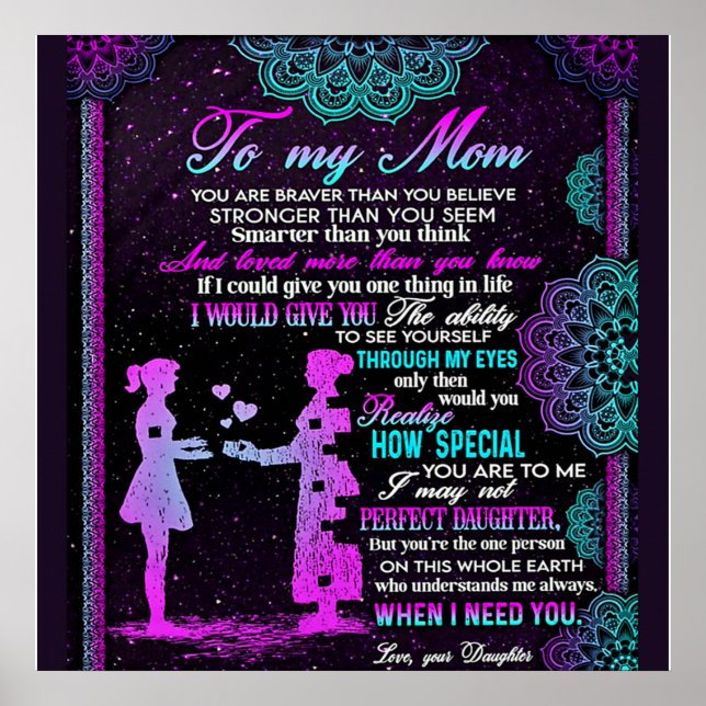Zu meinem Geschenk für Mama und Tochter, Mama Gesc Poster (Vorne)