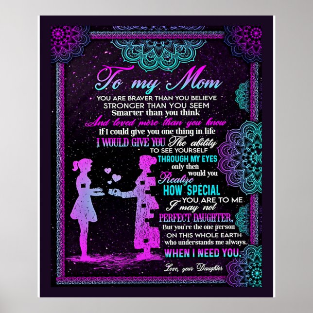 Zu meinem Geschenk für Mama und Tochter, Mama Gesc Poster (Vorne)