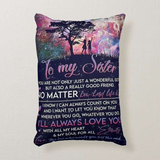 Zu meinem Geschenk für meine Schwester Lady Girl,  Dekokissen (Vorderseite(Vertikal))