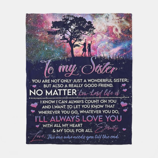 Zu meinem Geschenk für meine Schwester Lady Girl,  Fleecedecke (Vorderseite)