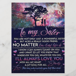 Zu meinem Geschenk für meine Schwester Lady Girl, Menükarte