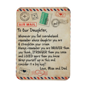 zu meinem Geschenk, Liebe Brief an unsere Tochter Magnet