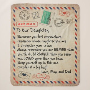 zu meinem Geschenk, Liebe Brief an unsere Tochter Sherpadecke