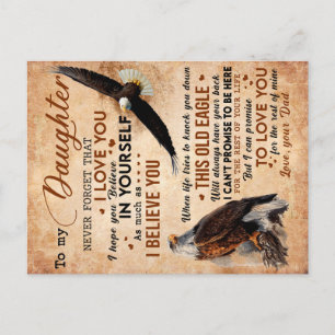 Zu meinem Geschenk, Vater und Tochter, Adler Lover Ankündigungspostkarte