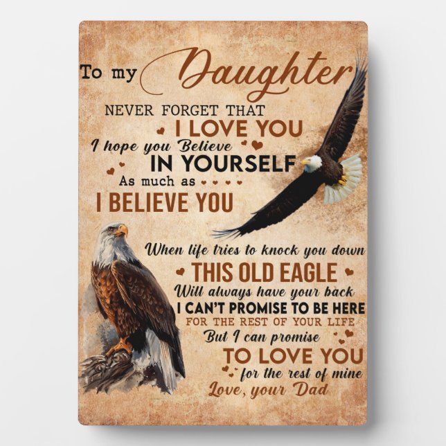 Zu meinem Geschenk, Vater und Tochter, Adler Lover Fotoplatte (Vorderseite)