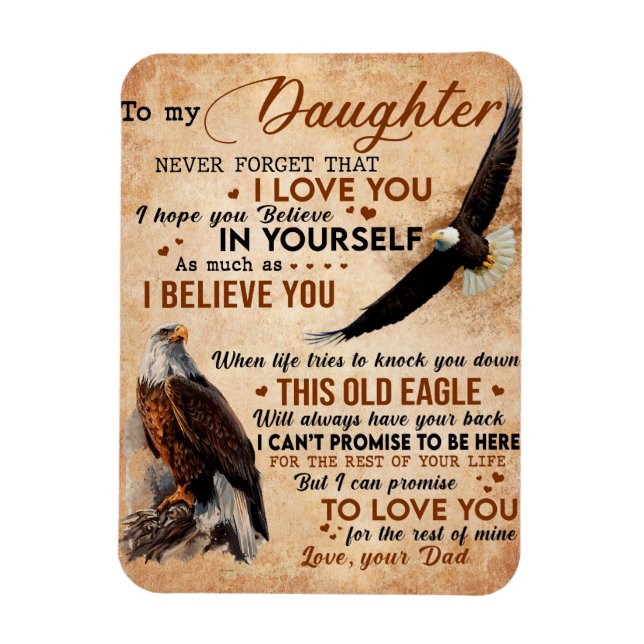 Zu meinem Geschenk, Vater und Tochter, Adler Lover Magnet (Vertikal)
