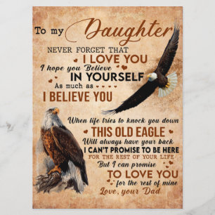 Zu meinem Geschenk, Vater und Tochter, Adler Lover Menükarte