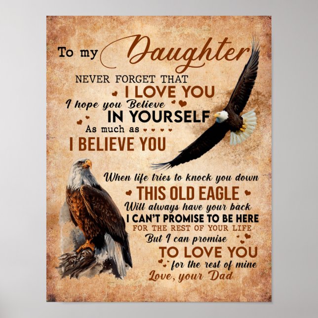 Zu meinem Geschenk, Vater und Tochter, Adler Lover Poster (Vorne)