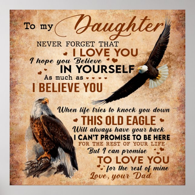 Zu meinem Geschenk, Vater und Tochter, Adler Lover Poster (Vorne)