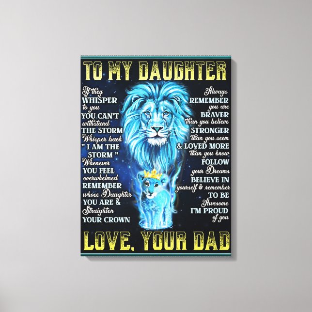 zu meinem Geschenk von Löwe, Geschenk von Löwe Vat Leinwanddruck (Vorderseite)