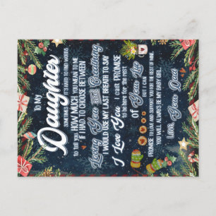 Zu meinem Geschenk, Weihnachtsbrief an Tochter Ankündigungspostkarte