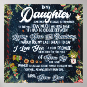 Zu meinem Geschenk, Weihnachtsbrief an Tochter Poster