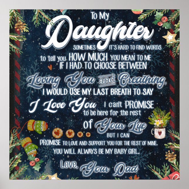 Zu meinem Geschenk, Weihnachtsbrief an Tochter Poster (Vorne)