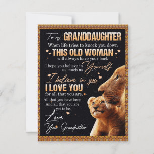 Zu meinem Großtochter Geschenk von Oma, Löwenliebh Einladung