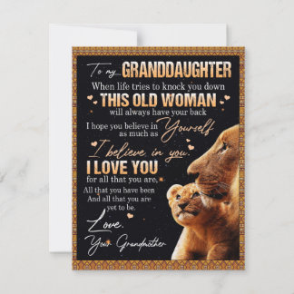Zu meinem Großtochter Geschenk von Oma, Löwenliebh Einladung