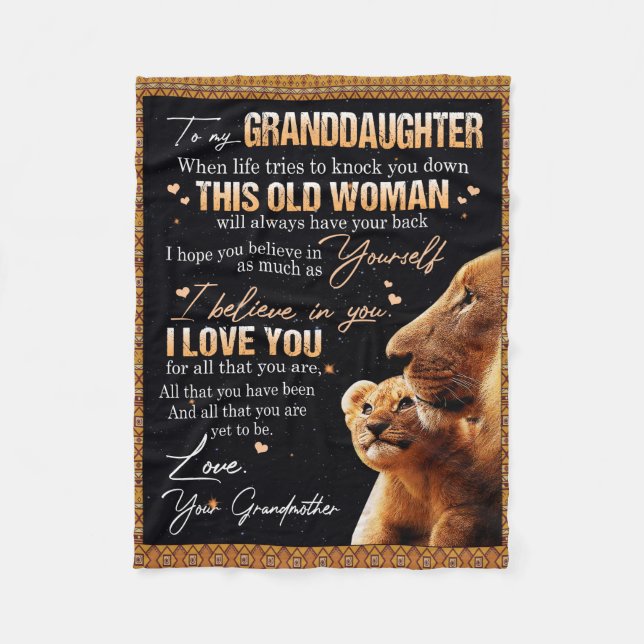 Zu meinem Großtochter Geschenk von Oma, Löwenliebh Fleecedecke (Vorderseite)